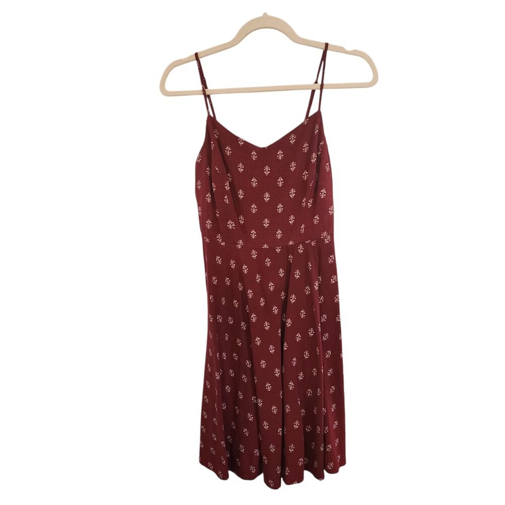 Old Navy Burgundy and White Cami Dress Size Medium